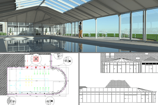 Modélisation d'une véranda pour piscine