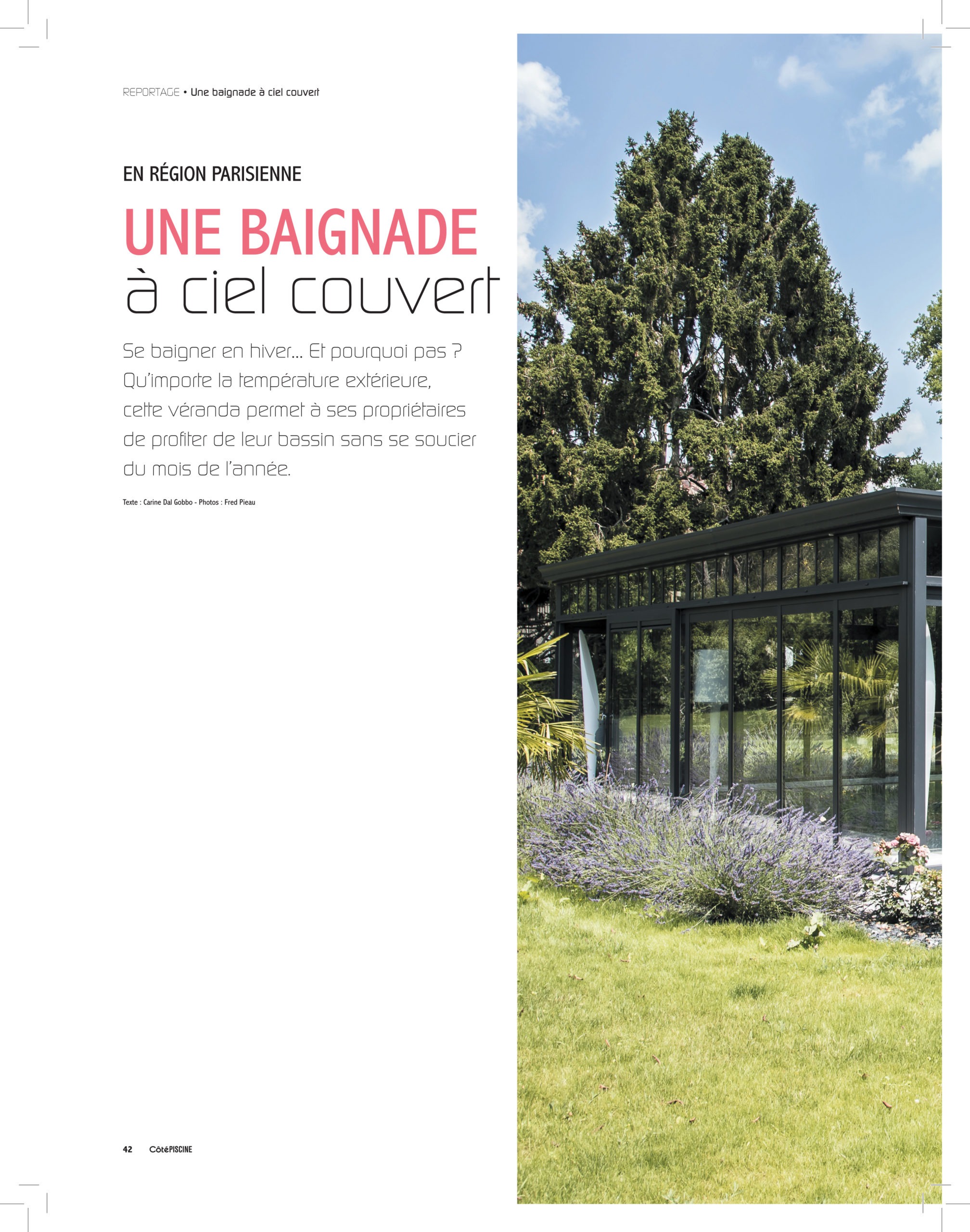 Reportage de cover Concept dans le magazine Côté Piscine