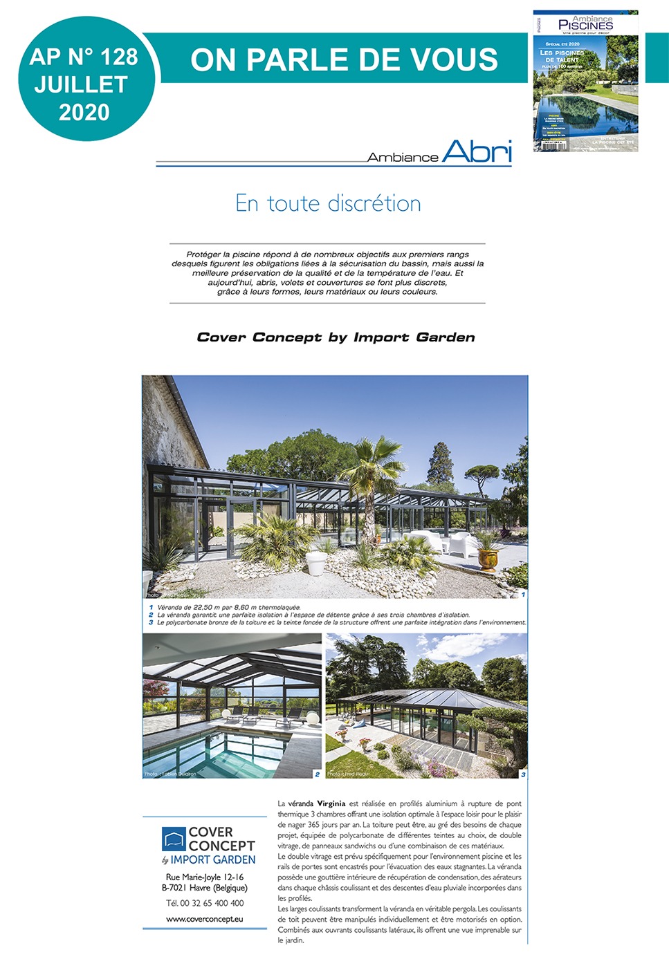 Abri haut véranda de Cover Concept dans l'Ambiance Piscines