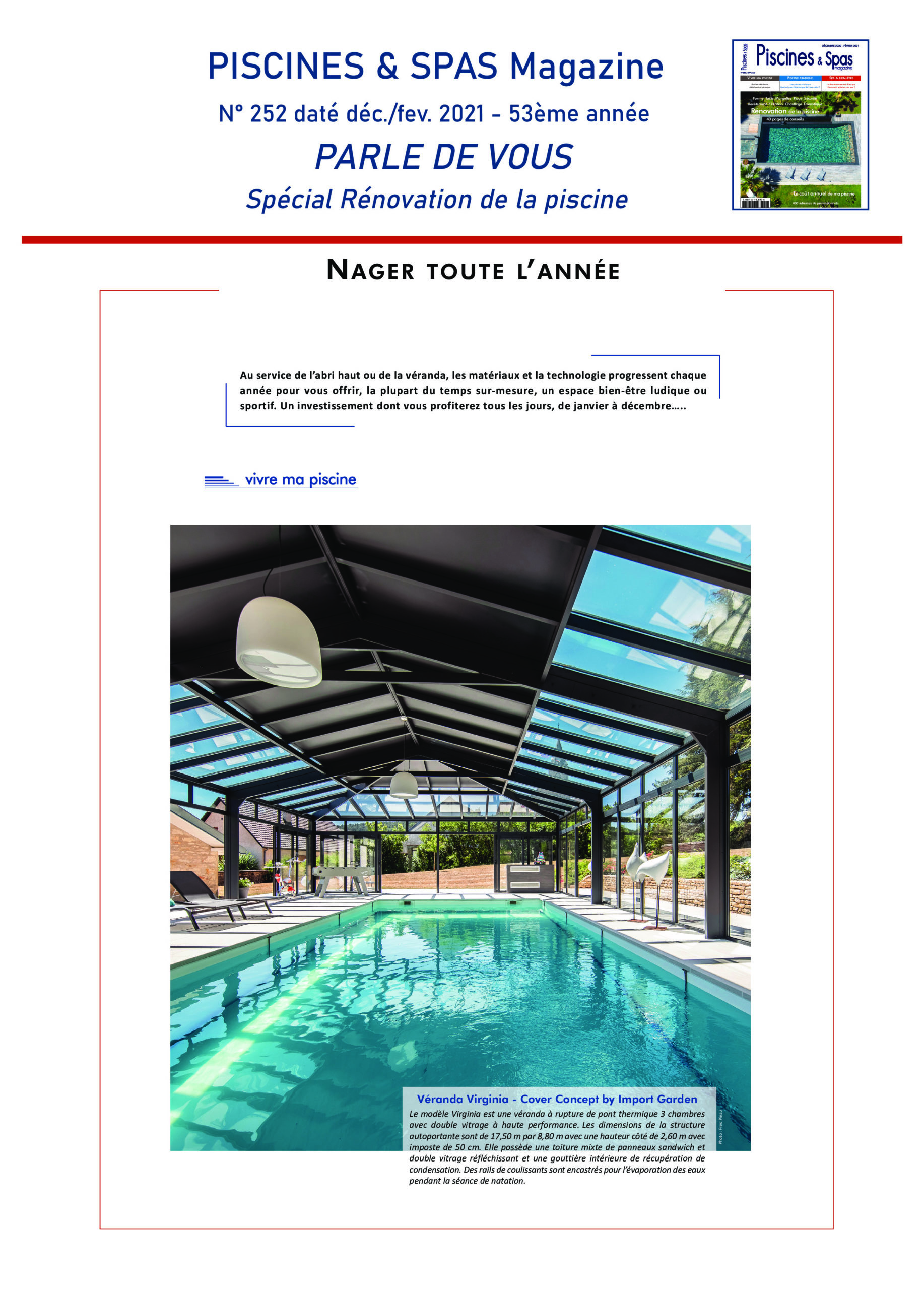 Cover Concept by Import Garden dans Piscines et Spas magazine n°252